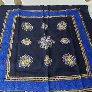 Elegant Blue Paisley Scarf